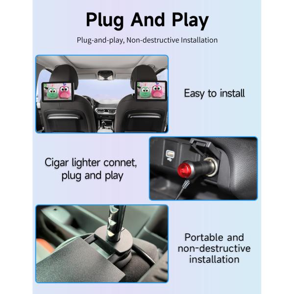 1280*800 Resolution Aux in Function Car Headrest Monitor With HDMI TV for MP5 Player