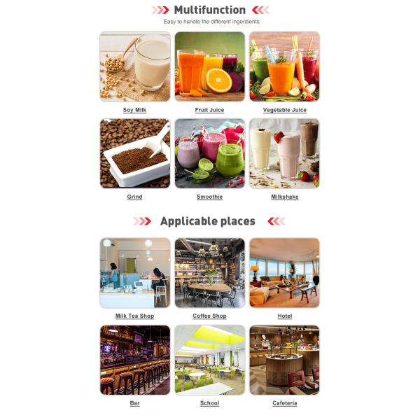 1800W Professional Kitchen Appliances High Speed Food Processor Blender for Commercial