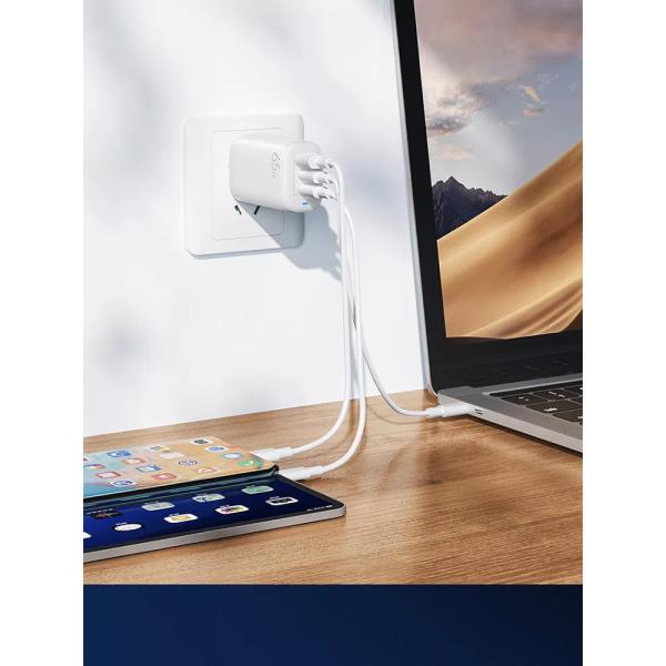 65W USB Type C GAN Wall Charger EU Plug for Fast Charging Laptops and Phones Portable
