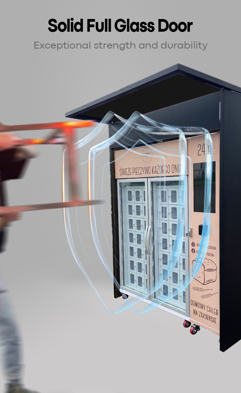 Custom Cooling Locker 24H Outdoor Bread Vending Machine for Cakes Pies Desserts With Card Reader