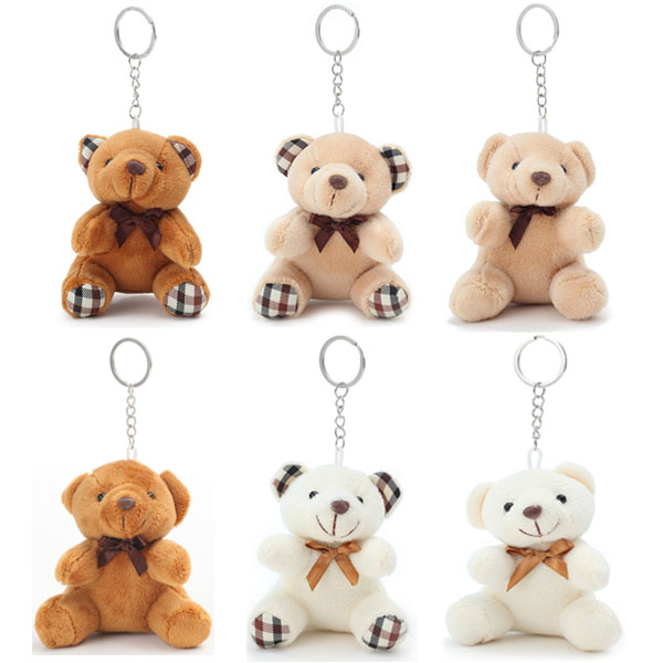 PP Cotton Filled Mini Stuffed Bear Keychain BSCI Certificated