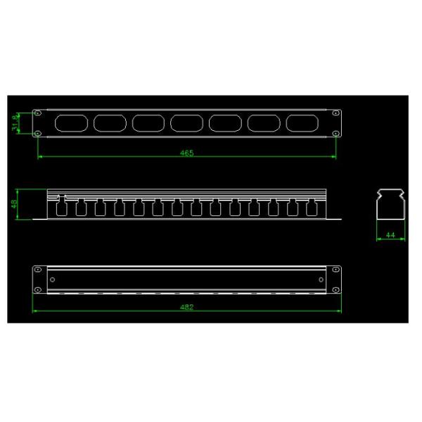 19 Inch Rack Mounted Cold Roll Steel Fiber Optic Patch Panel