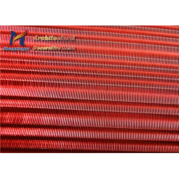 Fireproof Laminated Glass Wire Mesh Red Stainless Steel 316
