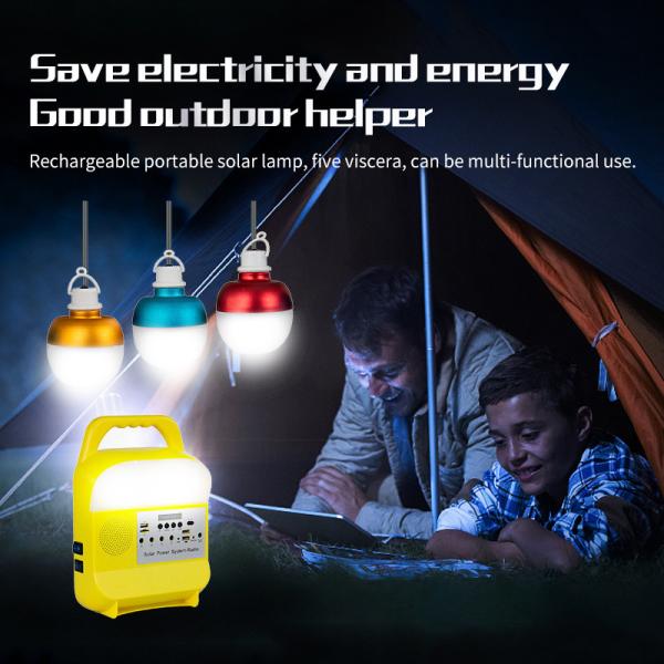 Cheap RoHS Small 3W*3PCS Solar System Emergency Light With Bluetooth Speaker for sale