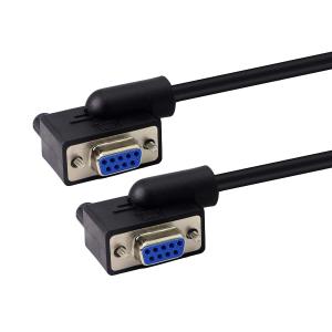 30cm DB9 RS232 Serial Cable , 90 Degree Left Angled Female To Female Rs232 Cable