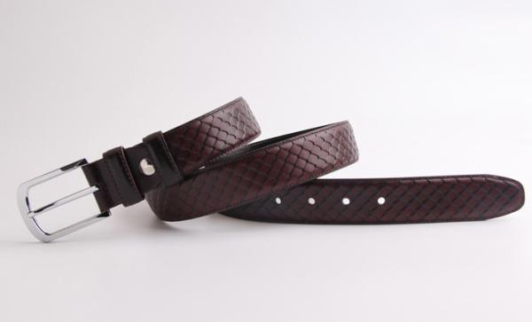 Cheap Brown Color Classic Mens Leather Dress Belt With Regular Snake Grain for sale