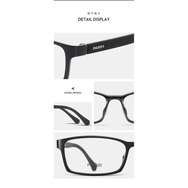 Temple 141MM Eye Optical Frames PEI Black White Classical Wrap All Matched