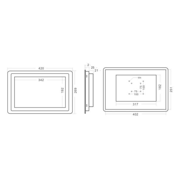 Anti Vandal Capacitive Touch Monitor1920*1080 High Resolution For Troubleshoot HVAC Unit