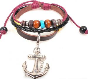 Best Anchors personalized leather bracelet bracelet jewelry gift ideas leather jewelry Pirates wholesale
