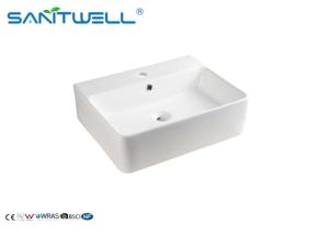 Luxury Style Ceramic Art Basin , Bathroom Countertop Basin With Rectangle Shape