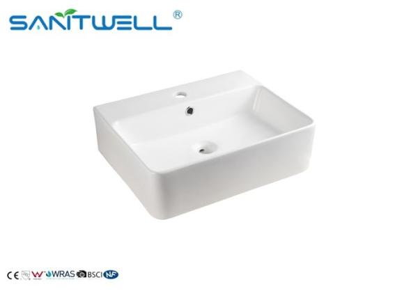 Cheap Luxury Style Ceramic Art Basin , Bathroom Countertop Basin With Rectangle Shape for sale