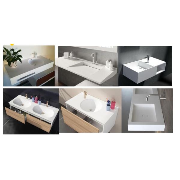 Bathroom Rectangular Basin Wall Hung 16kgs Compact Wall Mount Sink