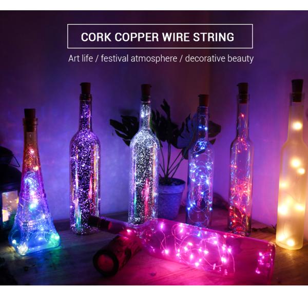 Cork 2M 20 LED Copper Wire Garland Wine Bottle Lights