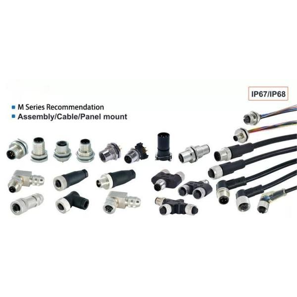M12 Plugs 3 - 17 Pins Cores Male Female Outside M12 Pur Sensor Cable Connectors