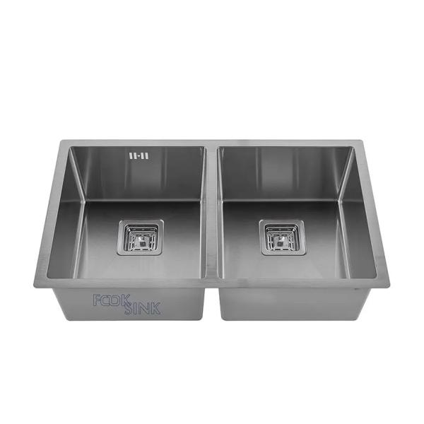 Cheap OEM/ODM Factory Handmade 32"x18" Stainless Steel 304 Kitchen Sink Double Bowl Sink for sale