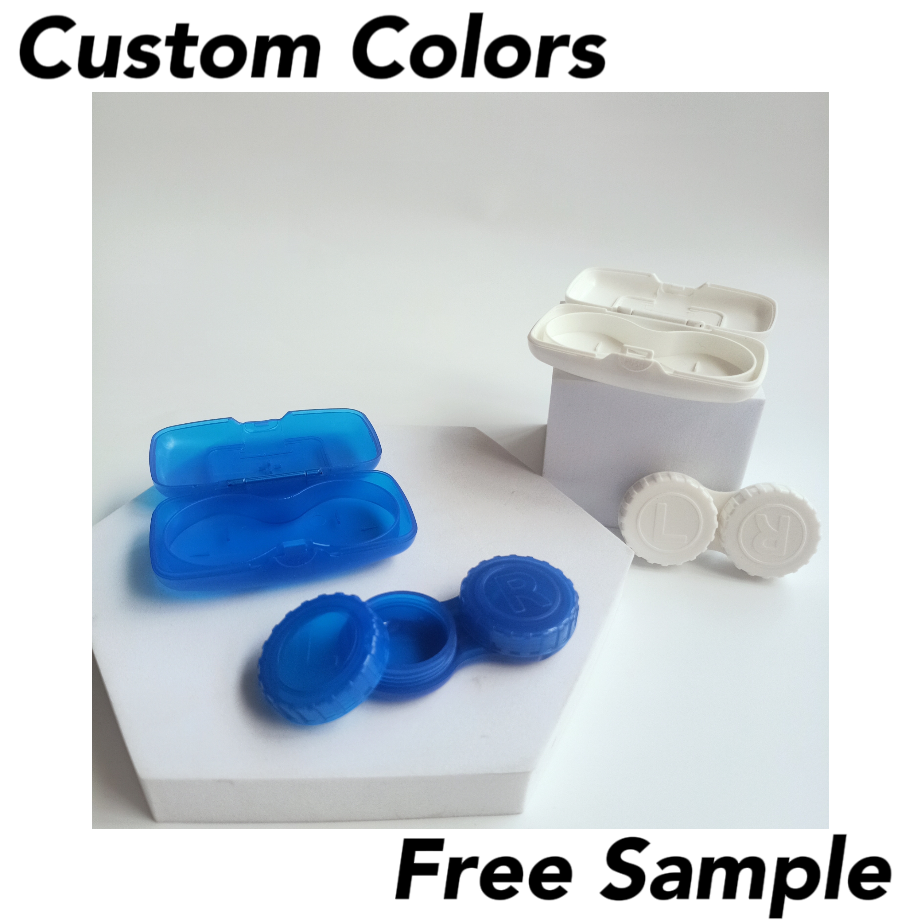 Plastic PP Material Structure Contact Lens Case Square Shape for Simple Style Storage