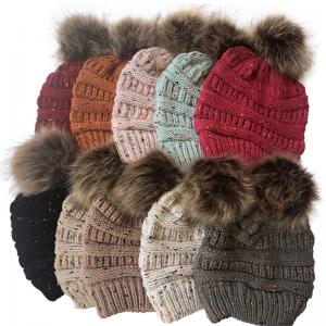Best Warm Winter Custom Logo Hats Cashmere Bobble Hat Womens wholesale