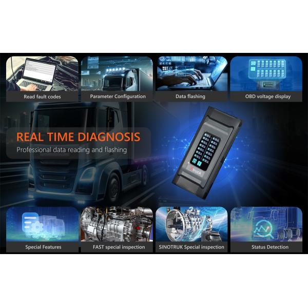 XTRUCK Chassis Diagnostic Tool for ZF Eaton FAST SINOTRUCK Transmission 3.28 inch Screen