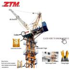 ZTL146 Luffing Tower Crane 8t Capacity 50m Jib Length 1.3t Tip Load Hoisting