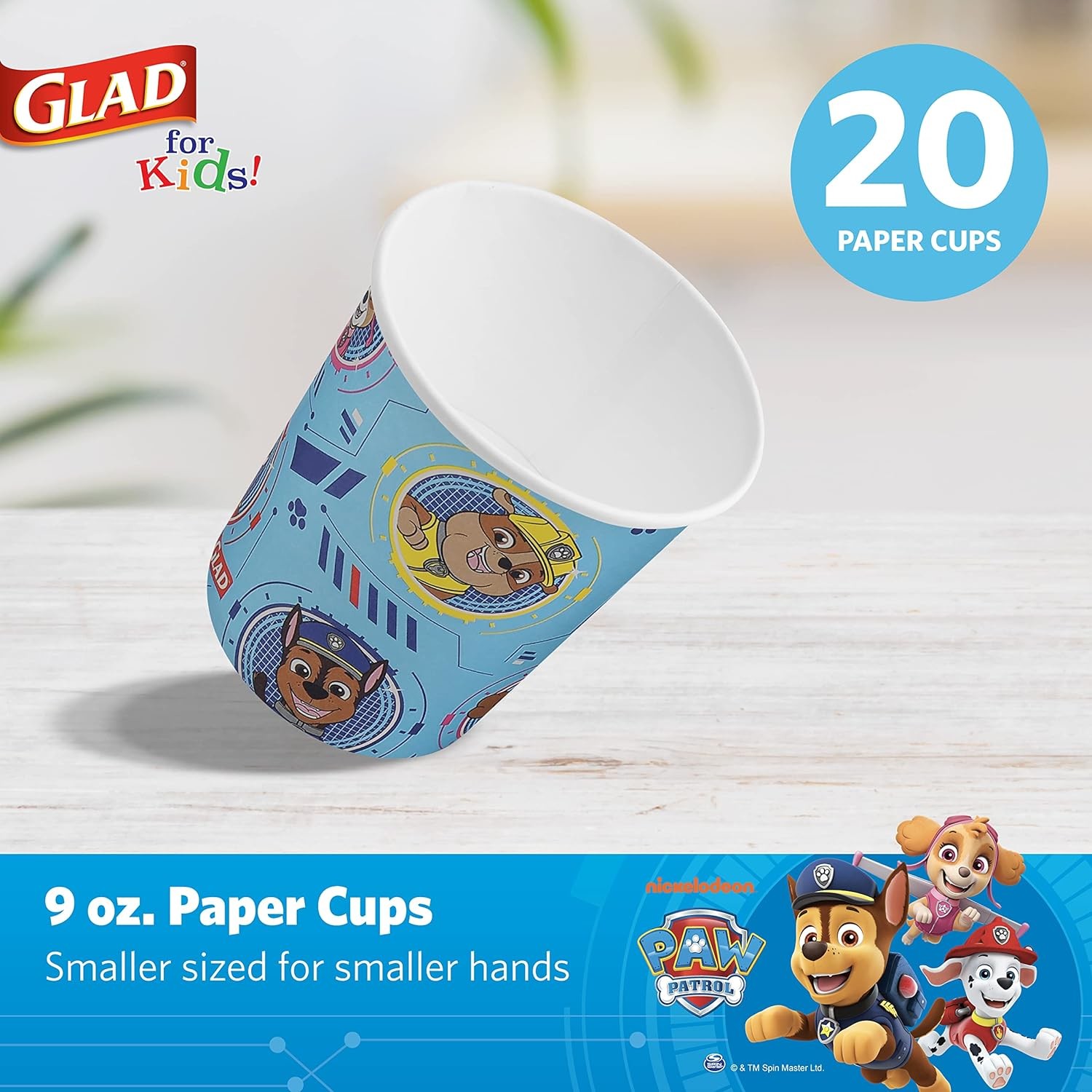 Glad for Kids Paw Patrol Paper Cups Disposable Paper Cups with Paw Patrol Design for Kids Heavy Duty Disposable Paper C