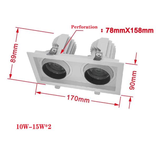 10W 15W*2 Led Grille Light Ra90 Spotlight Grill