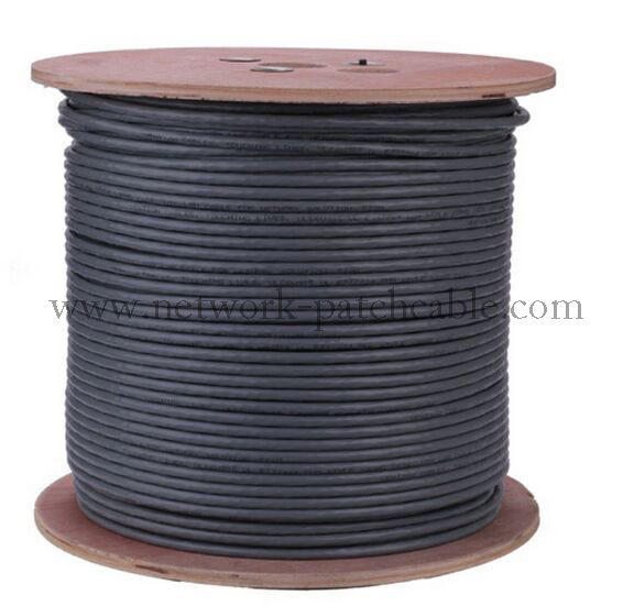 PVC Grey BC / CCA Cat5e SFTP Cable 24AWG stranded cable 350MZ AL Foil with Braiding