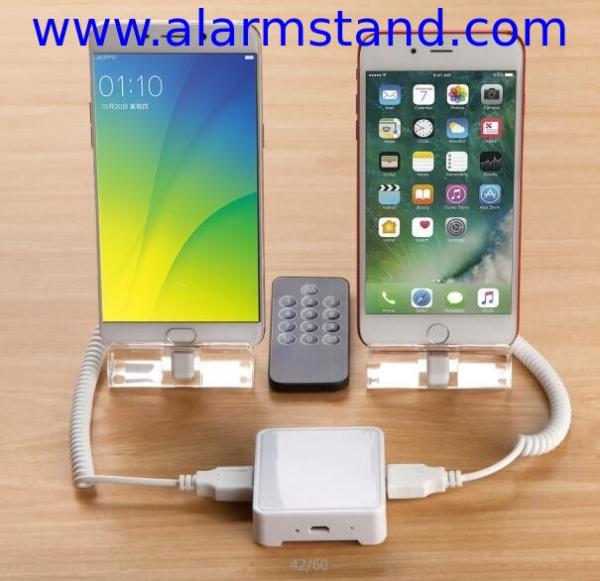 COMER alarm display skeleton for handsets stands with security and price tags