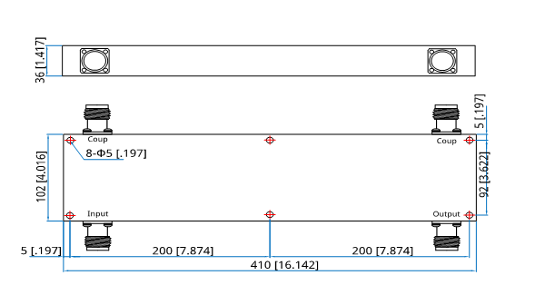 N Female 40dB 300w 400-2000MHz BI Directional Coupler