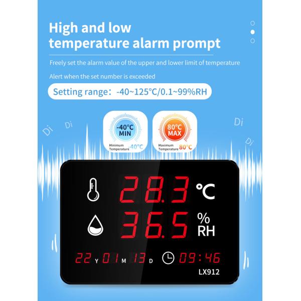 Led Thermometer Digital Thermo Hygrometer Clock and Hygrometer Wall Clock Digital Measuring Digital Hygrometer Thermometer Supp