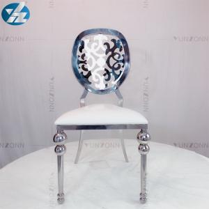 Artistic dining chair round back with flower design disassembly style stainless steel
