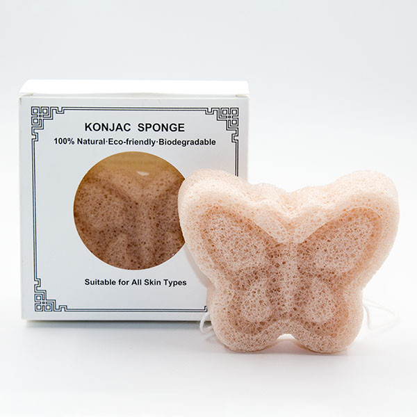 Various Colors Butterfly Bath Sponge Face Body Konjac Sponge Biodegradable
