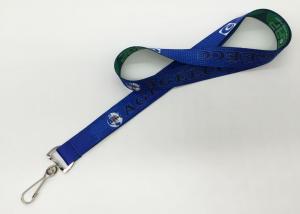 Best Blue Background Black Logo Dye Sublimation Lanyards For School ID Card , Good Looking wholesale