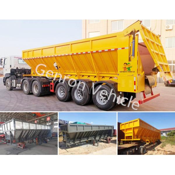 Used To Delivery Coal Heavy Duty V - Type Self - Propelled Dumping Trailer 60T 3 Axles