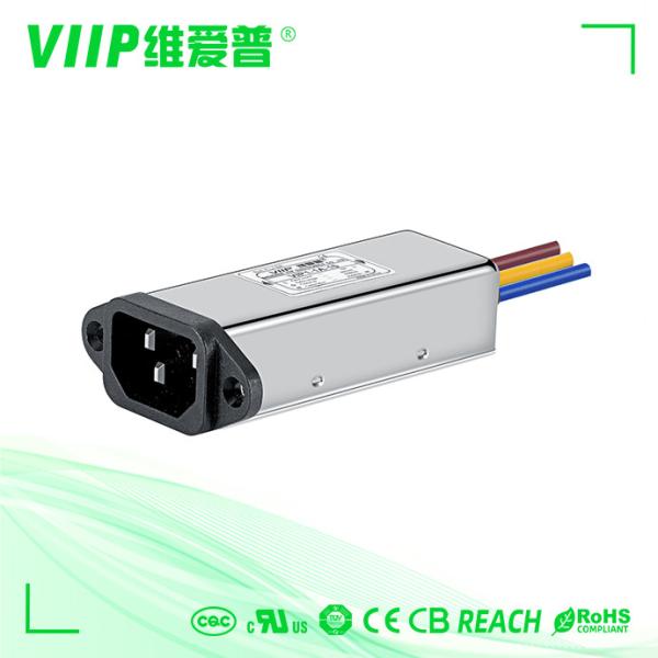 Cheap 3A 60Hz Ac Power Line IEC EMI Filter Male Socket With Wires 1500VDC for sale