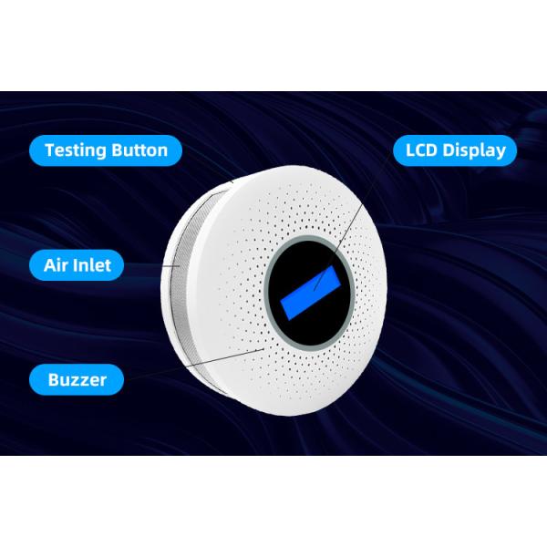 2 In 1 Carbon Monoxide And Smoke Detector LCD Display Replaceable Battery CO Sensor