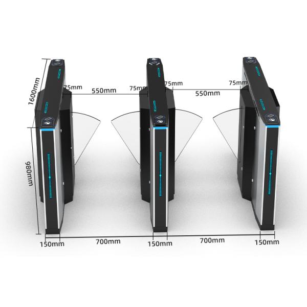 Anti Static Flap Turnstile Gate , ESD Turnstile Access Control System For Museum