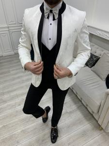Best 65% Polyester Mens Tuxedo Suit 32% Viscose 3% Lycra White Tuxedo Jacket wholesale