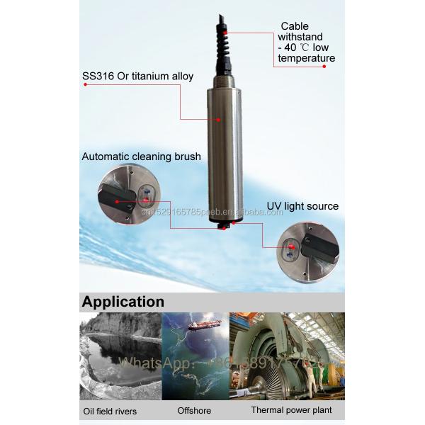 Self Cleaning 0.1ppb Oil In Water Detector RS485 Hydrocarbon Submersible Type