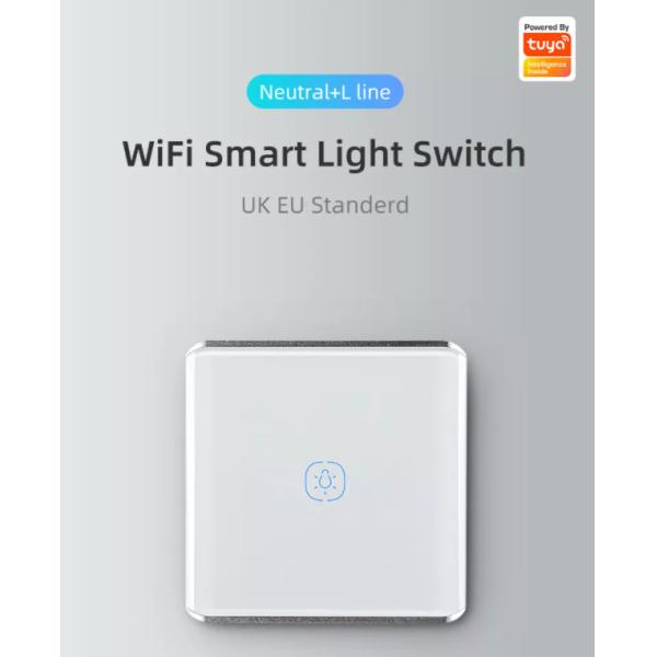 UK UN Standard 1 gang WiFi Curved surface switch With Anual Touch Control/APP control/AI voice control