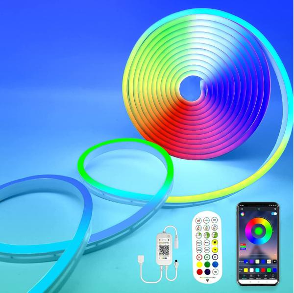 Cheap Monster 5m Smart Silicone Neon Strip Light Indoor Outdoor Home Bar Decor 12V for sale