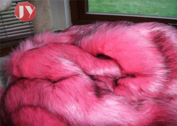 Cheap Bubblegum Pink Faux Fur Fabric , Animal Print Faux Fur Fabric Black Flecks 65mm for sale