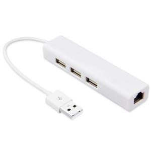 2 In 1 Plastic ABS Slim 3 Port 100Mbps USB 2.0 Hub