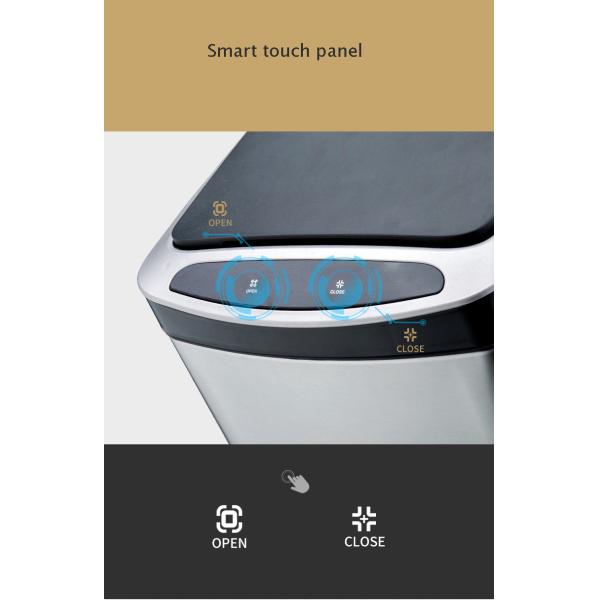 30L Gold Household Ozone Sterilization Sensor Smart Stainless Steel Waste Container Recycling Bin Trash Can