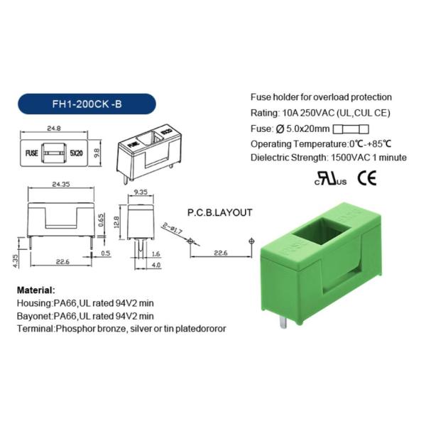 Small PCB Mount Micro Fuse Holders 250VAC 10A For 5 X 20mm Fuse