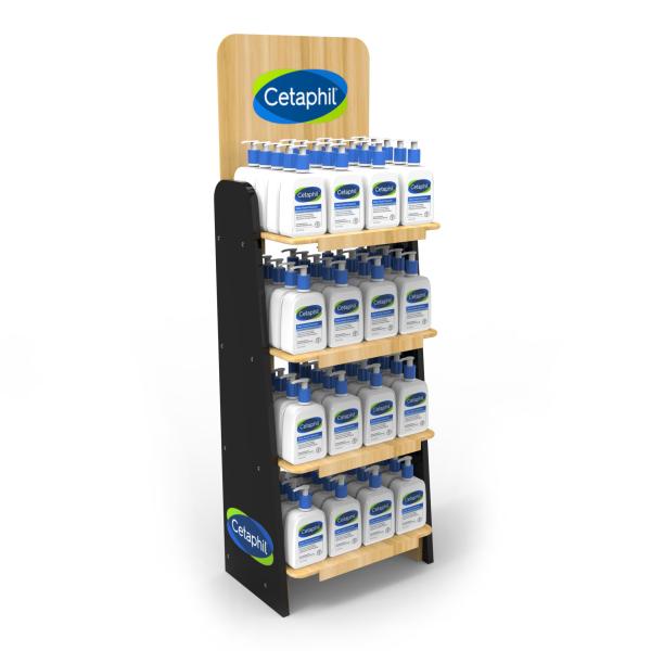 Cheap Skin Care Product Wood Display Rack For Facial Cleanser for sale