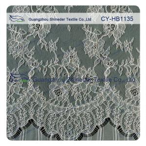 Little Guipure Flower Chantilly Lace Bridal Gown , Scalloped Lace Trim