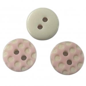 China Blouse Special Face Plastic Resin ButtonsTwo Hole 16L Pink Color For Sewing on sale