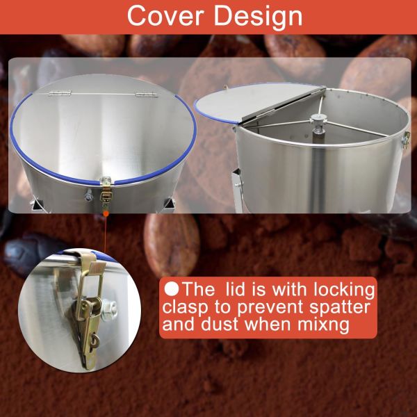 Custom Stainless Steel Dry Powder Mixer 220lbs 3KW 110V Industrial Blender for Wide Applications