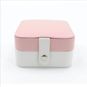 12cm 8cm Portable Jewelry Box Organizer Double Zipper Double Layer Jewelry Box