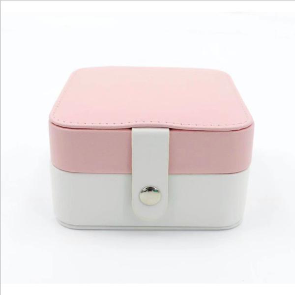 Cheap 12cm 8cm Portable Jewelry Box Organizer Double Zipper Double Layer Jewelry Box for sale